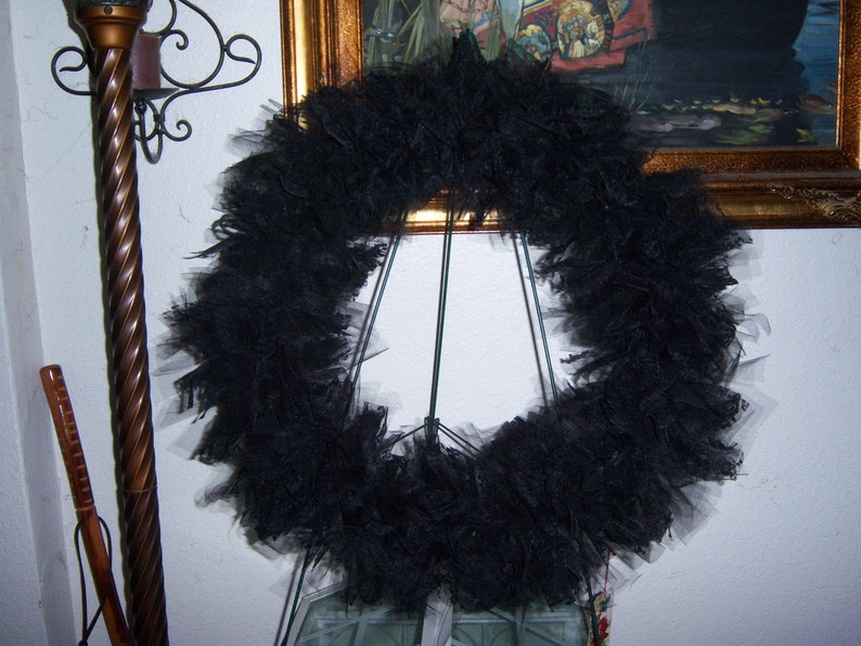 Mourning Black Lace Roses Door Wreath Funeral Cemetery Etsy