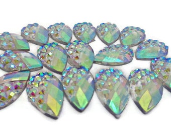 10 ab rhinestones,flatback rhinestones, rhinestone teardrops, acrylic rhinestones, glue on rhinestones, wedding diy, flower centres,