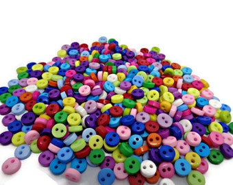 50 tiny buttons micro button mix, multicolour buttons, tiny resin buttons, uk button supplies, sewing buttons, clothing buttons, 6mm buttons