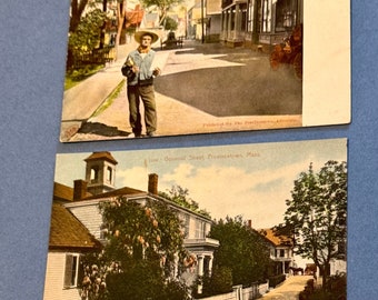 Provincetown, Cape Cod, Provincetown postcards, Vintage Postcards,  Lot of three, Souvenir, Town Crier, Gosnold St, Pilgrim Memorial