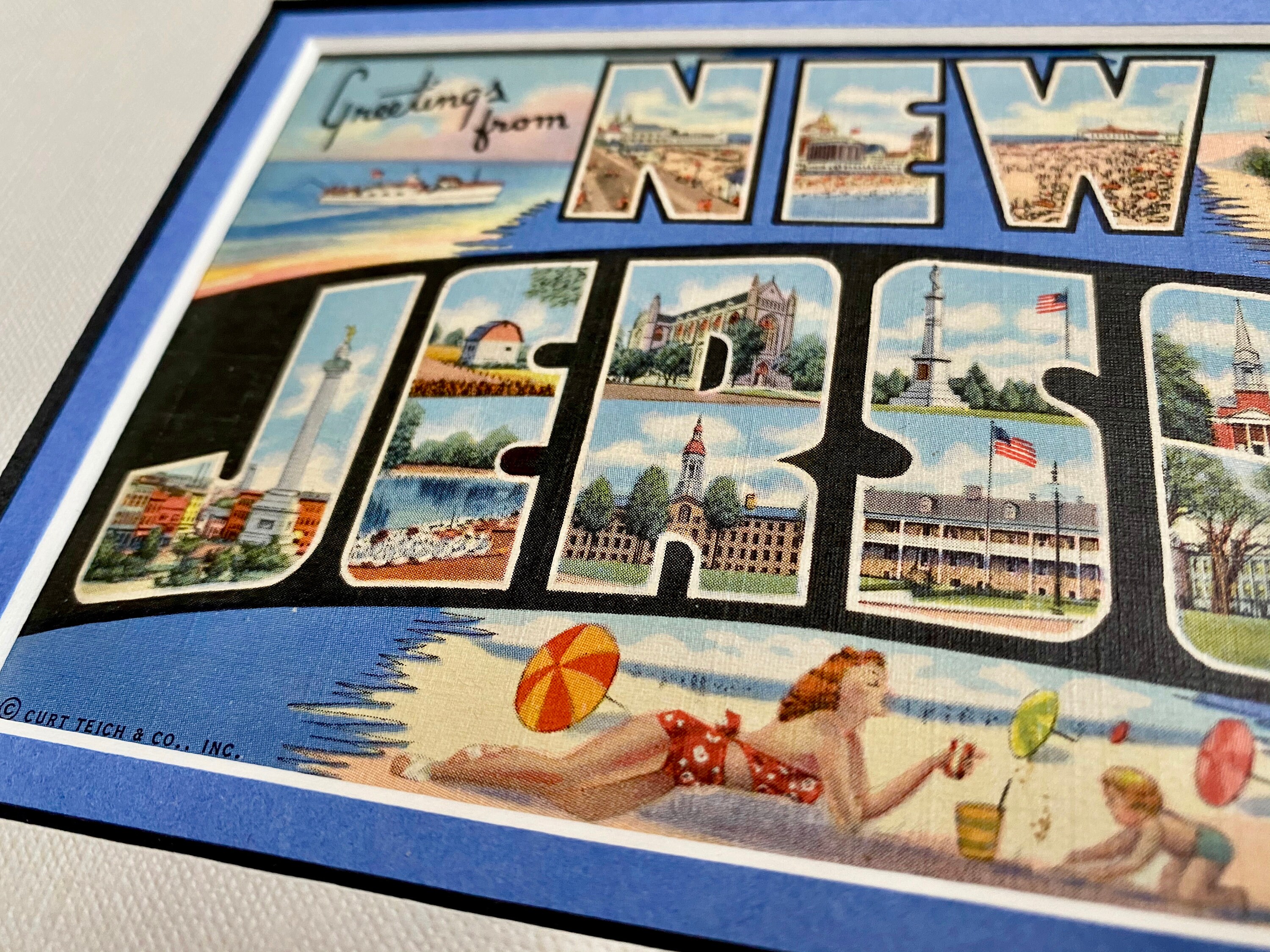 Greetings From New Jersey vintage postcard New Jersey Etsy