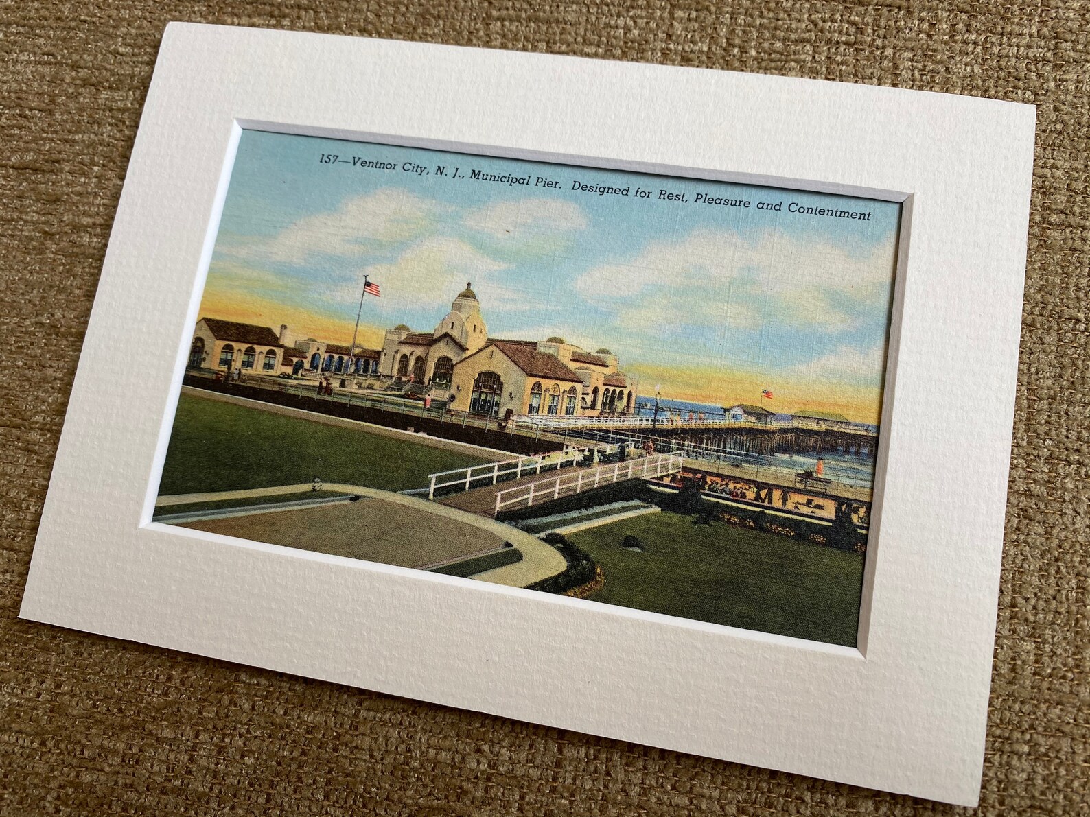 Ventnor NJ Vintage Postcard Matted Ventnor Postcard Etsy