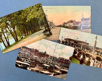 Asbury Park, Vintage Postcards, Baby Parade, 4th Ave, Station and Park, Lovers Lane, Lot of 4,  Asbury Park NJ, Asbury postcards