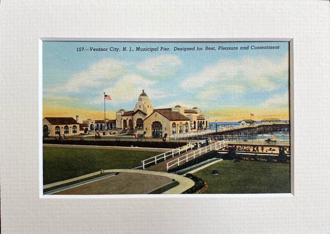 Ventnor NJ Vintage Postcard Matted Ventnor Postcard Etsy