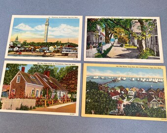 Provincetown, Cape Cod, Provincetown postcards, Vintage Postcards, 1930's - 1940’s, Lot 4, Provincetown Souvenir, kitsch, Provincetown MA