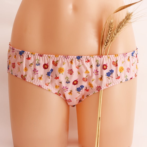 Pink Floral Cotton Briefs Liberty Tana Lawn With Organic Cotton. 