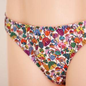 Magic mushroom thong. Liberty London and organic cotton