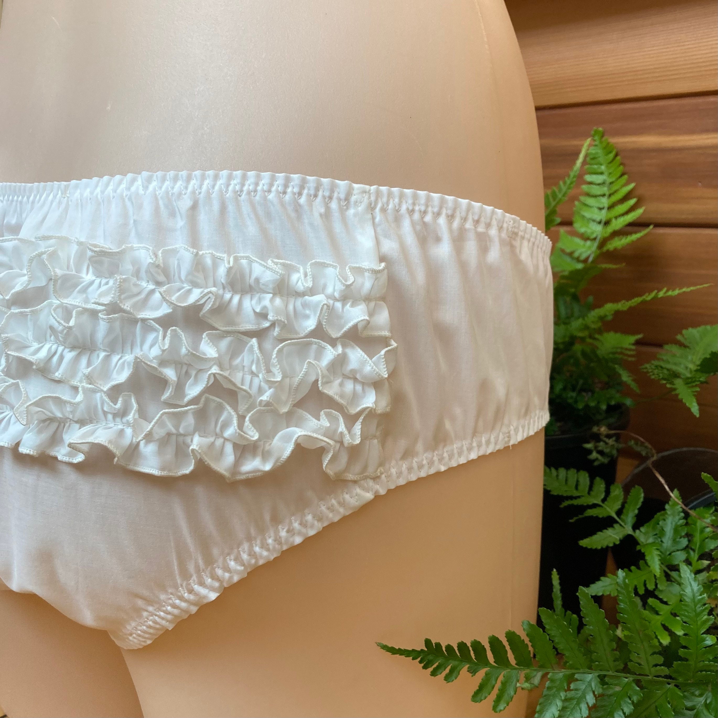 Satin Frilly Lingerie Set, Vintage Style Ruffle Panty, French Knickers,  Luxury Bra, Underwear Thong -  Norway