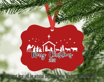 Merry Christmas Nativity Scene Christmas Ornament Nativity Ornament Mary Joseph Jesus Christmas Ornament