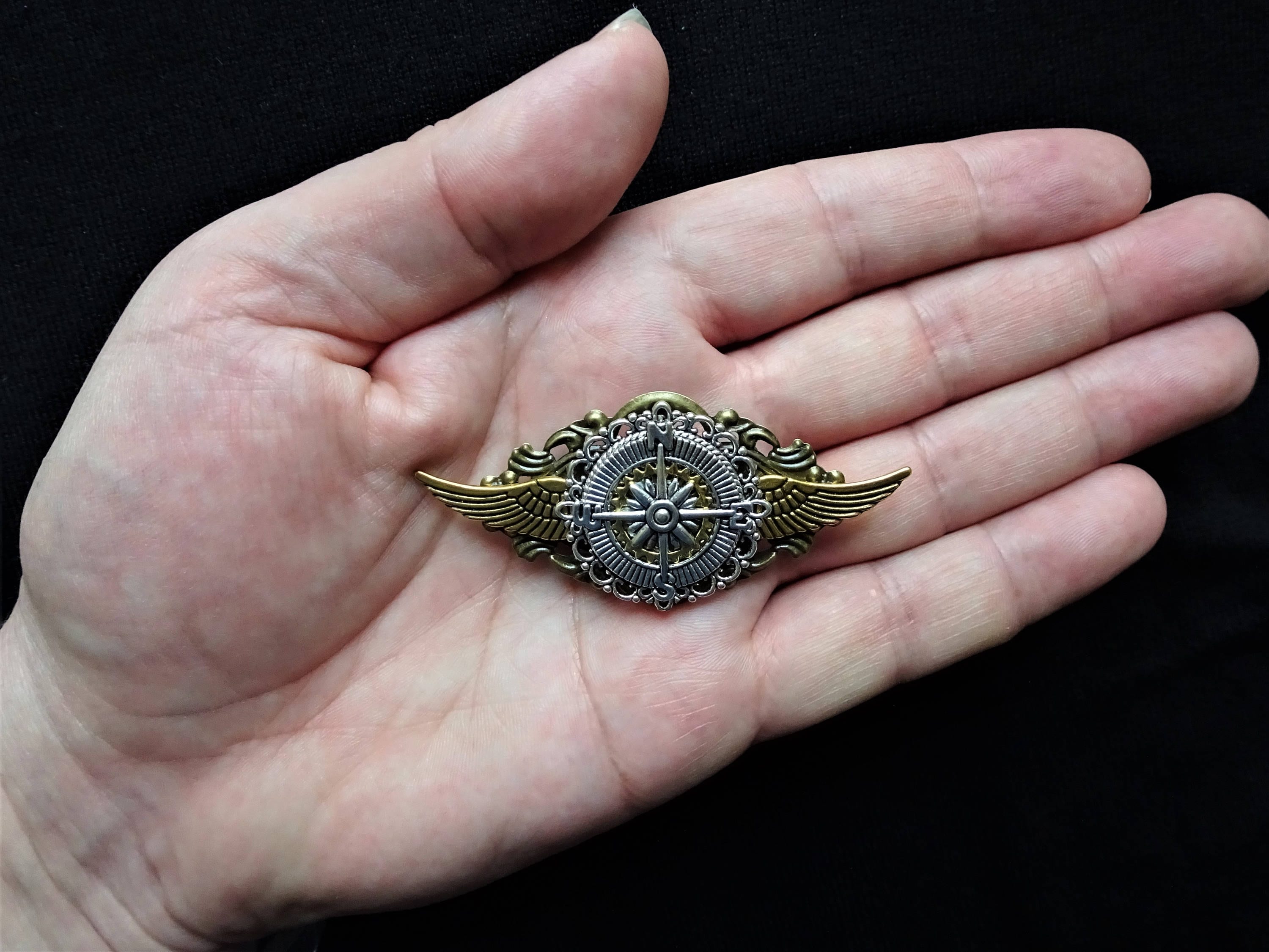 Maritim Steampunk Sonnenuhr Messing Kompass Armbanduhr Antik Navigation Lederarmband Schwarz