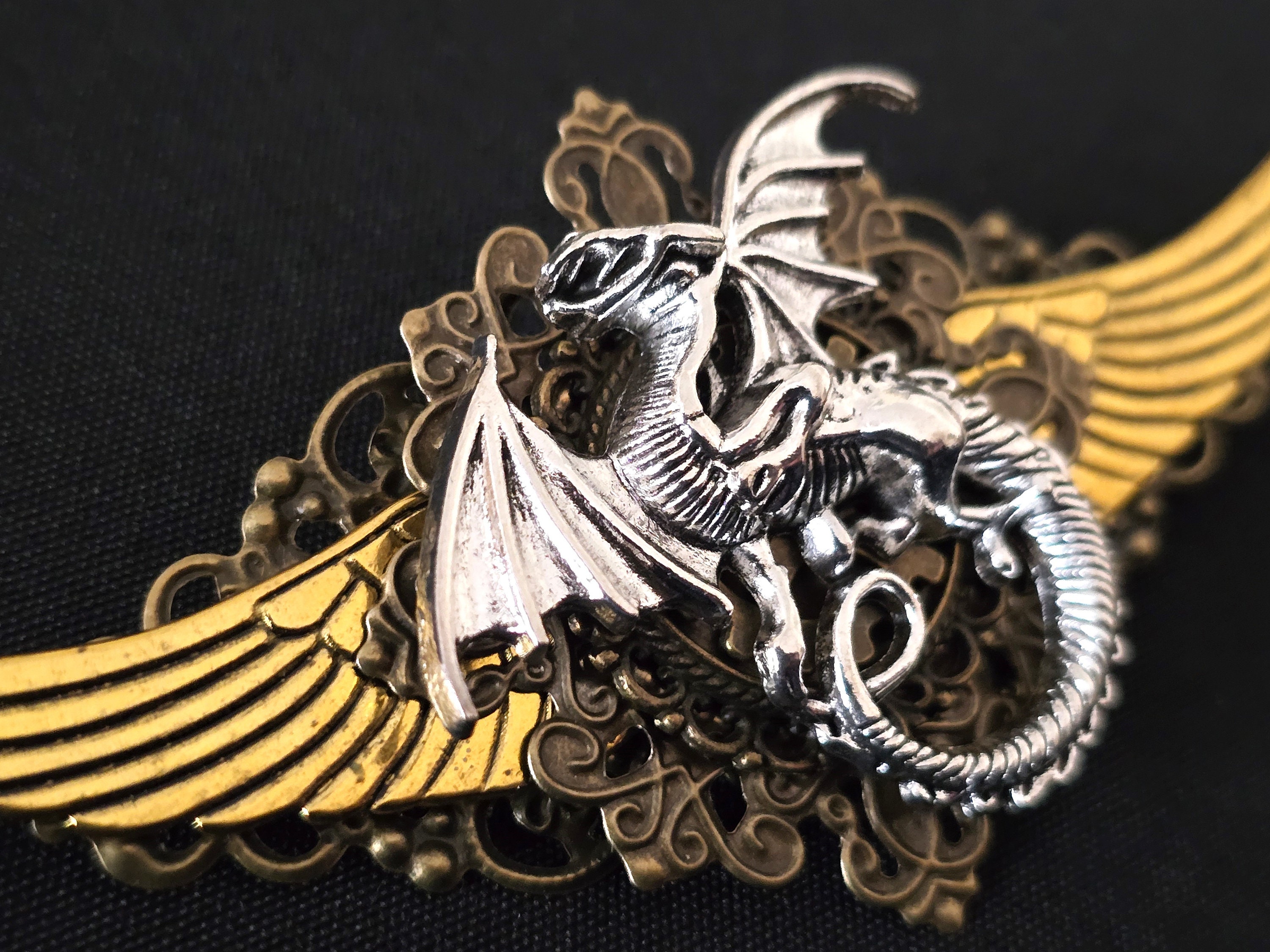 Spilla Steampunk Drago Con Ali - Argento - Ispirata A Game Of Thrones #MW10