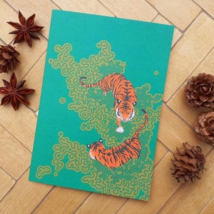 River Tigers A6 greetings card