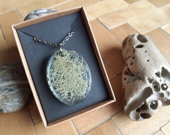 Woodland nature treasures foraged handmade eco-resin necklace