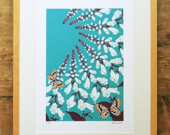 Foxglove & fritillaries limited edition A3 print