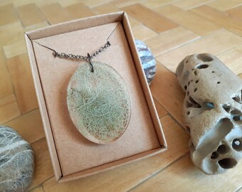 Woodland nature treasures foraged handmade eco-resin necklace