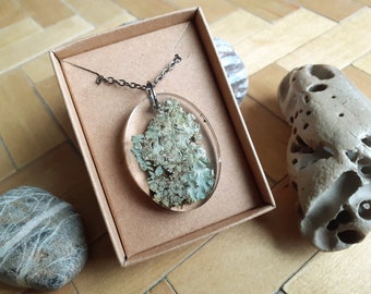 Woodland nature treasures foraged handmade eco-resin necklace