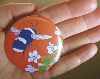 Bumblebee & bellflower pocket mirror