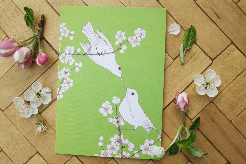 Blossoming Love A6 greetings card image 1