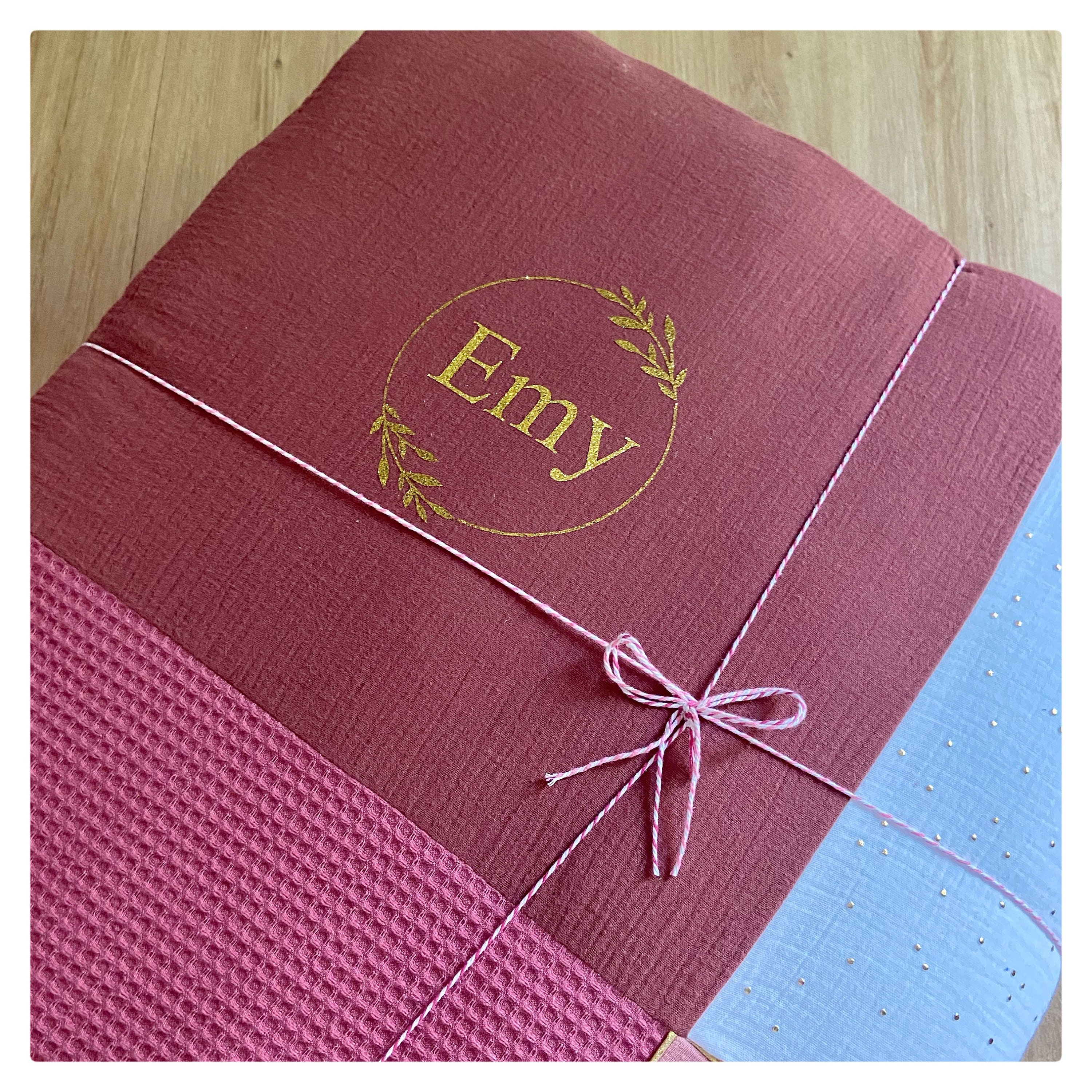 Tapis d'éveil Bébé Personnalisable, Gaze de Coton, Minky, Différentes Textures Pour L'éveil Bébé