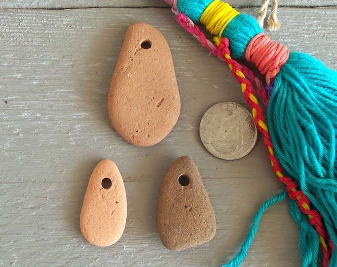 jewellery Charm Drilled Sea Pottery Terracotta Beads Beach Bricks Genuine beach founds shards for craft pendant necklace beads