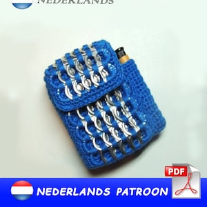 cigarette cover crochet pattern with pop tabs - PDF DUTCH *not English*