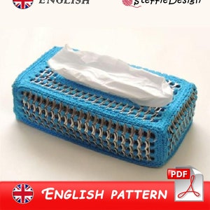 Pop tab tissue box cover crochet pattern PDP ENGLISH