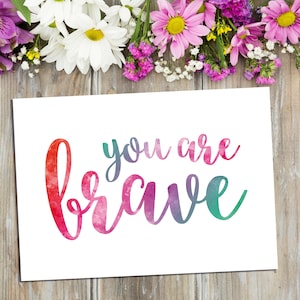 Typografische Affirmationskarte - Du bist mutig