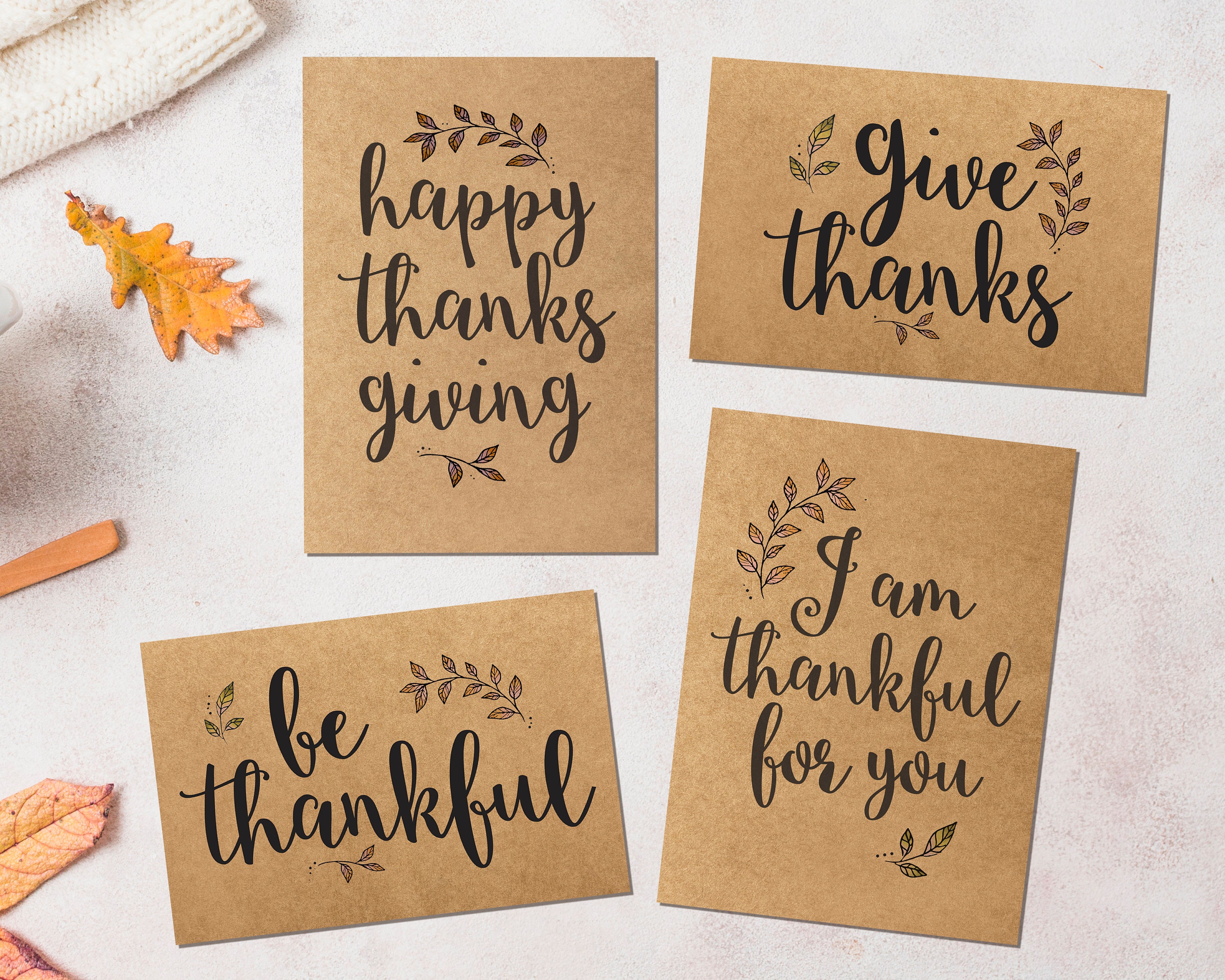Thanksgiving Cards For Business & Family  Fall Friends Greeting Card Set Pack 18 Envelopes 5x7 Inch A7 Great Office Work Employees Clients Th2407 C24 - View #4