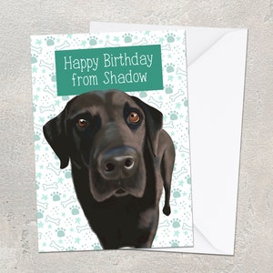 Biglietto Labrador nero personalizzato