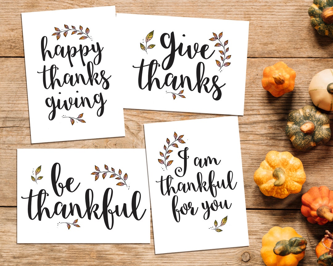 Set of 4 Thanksgiving Cards - Etsy