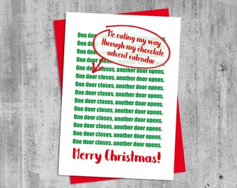 Funny Christmas Card - Chocolate Advent Calendar