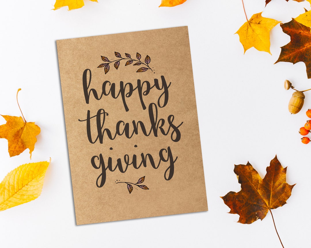 Thanksgiving Card Happy Thanksgiving Etsy