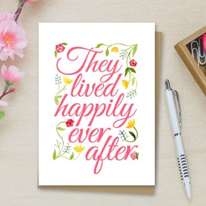 Wedding Card. They lived happily ever after