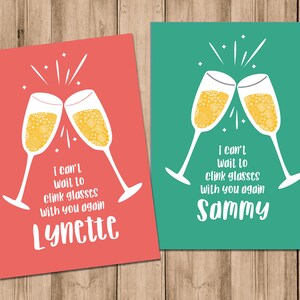 Personalised card - I can&#39;t wait to clink glasses with you again