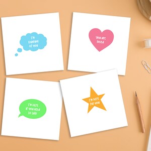 Lot de 4 cartes de vœux, pour le soutien émotionnel, la santé mentale