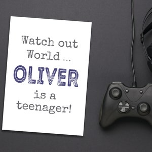 Gepersonaliseerde 13e verjaardagskaart - Tiener - Watch Out World