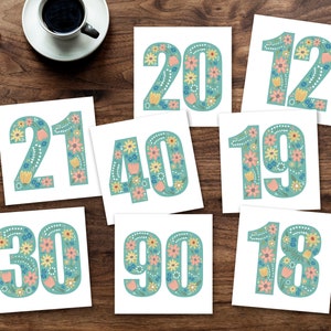 Tarjeta de felicitación cuadrada para cualquier edad: personalizada con la edad que desee