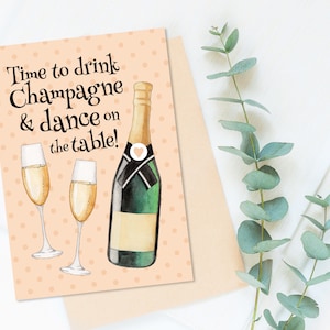 Carte de voeux personnalisée « Il est temps de boire du champagne... »