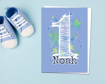 Personalised First Birthday Card - Boy 1st Birthday