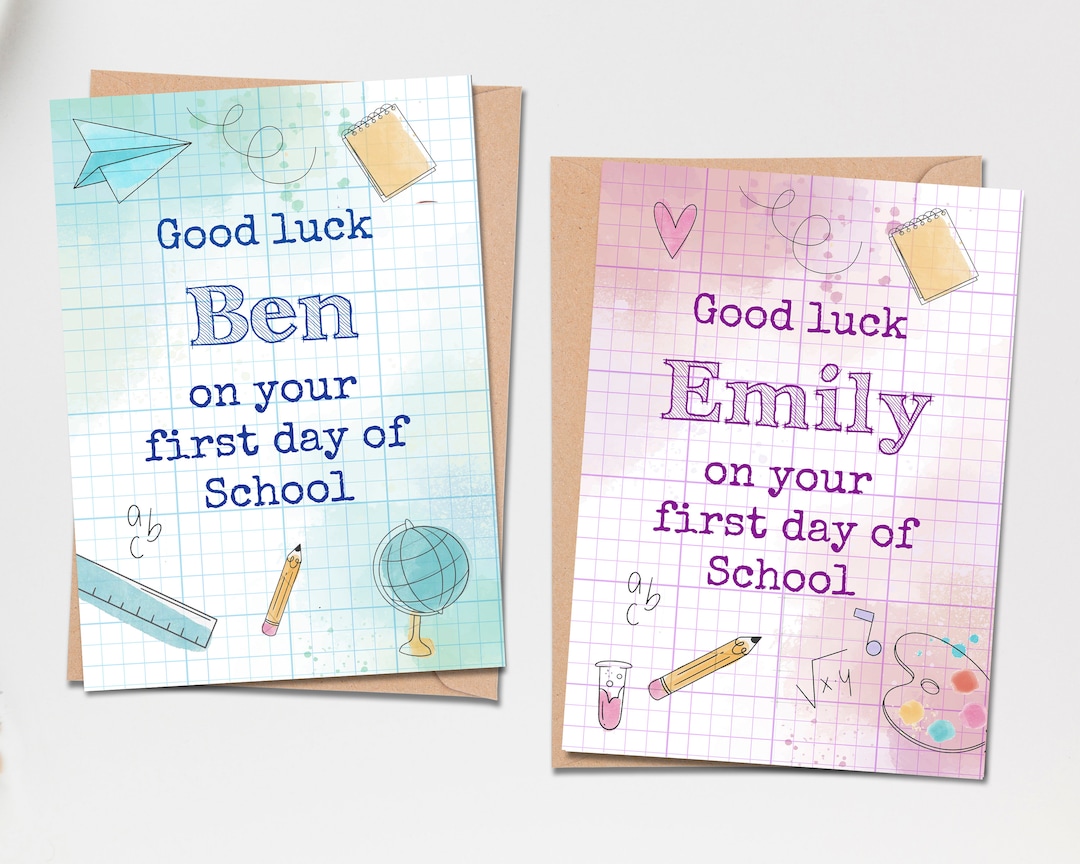 Personalised First Day of School Card - Etsy