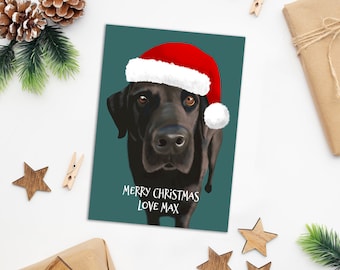 Personalised Black Labrador Christmas Card