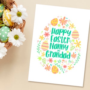 Niedliche Osterkarte für Nanny und Opa