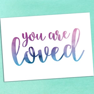 Typografische Affirmationskarte - Du wirst geliebt