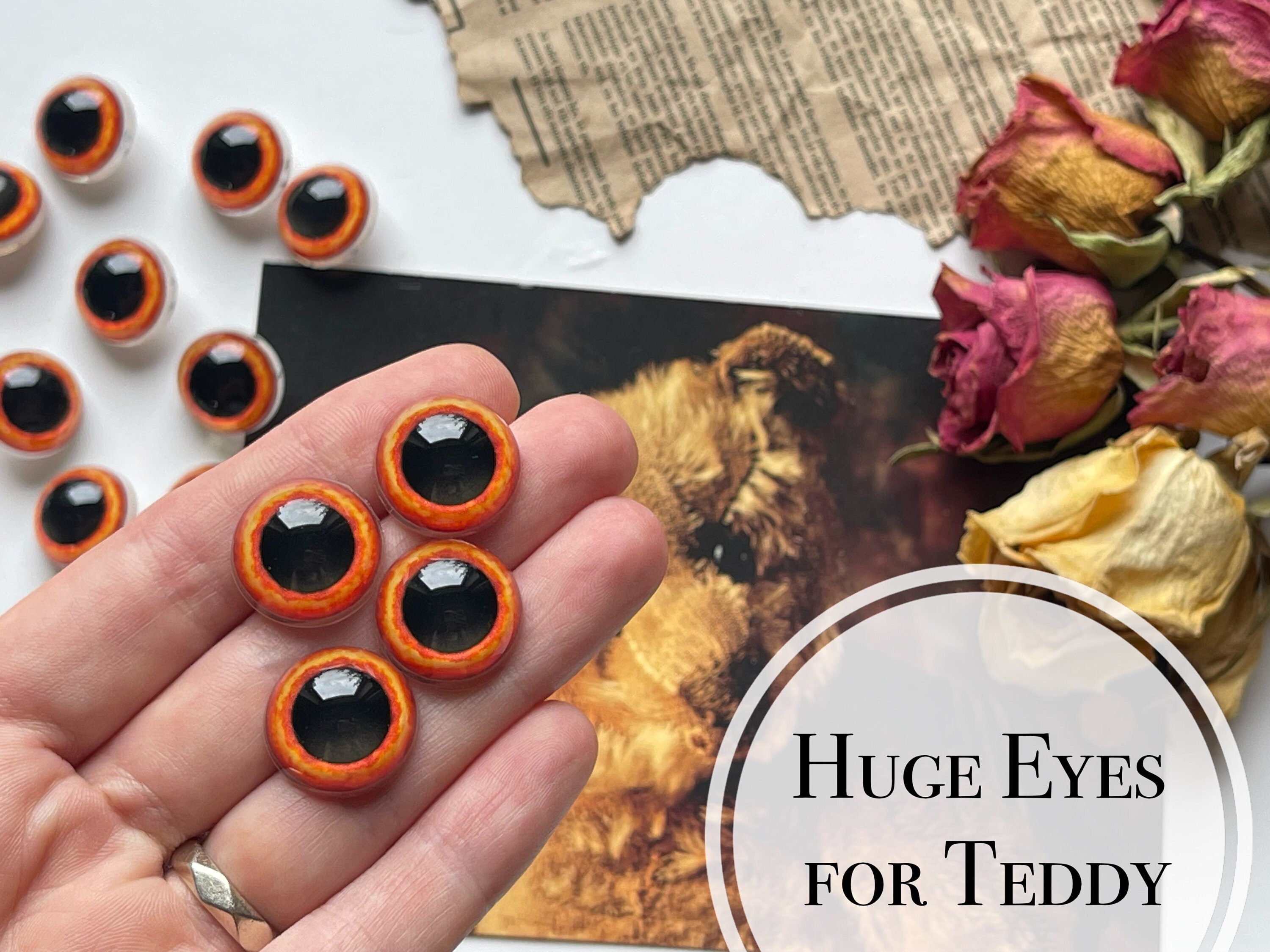 NEW Teddy Bear Eyes 12, 14 Mm / Eyes With Loop /eyes for Dolls and Teddy  Bears/ Price per Pair 