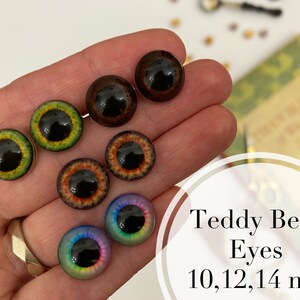 NEW! Teddy bear eyes 10, 12, 14 mm / eyes with loop /eyes for dolls and teddy bears/ price per pair