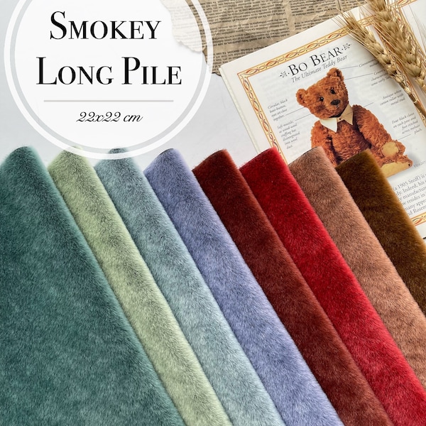 Smokey long pile bear fabric, miniature fabric for teddy bear making, mini fabric for teddy, fabric for mini bear