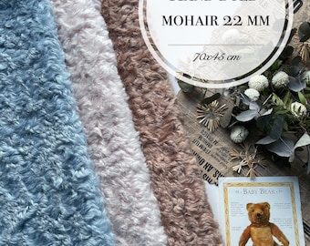 New! German mohair 22 mm for teddy bears/ size 70x45 cm hand dyed mohair for teddy bears/ very soft, curly mohair