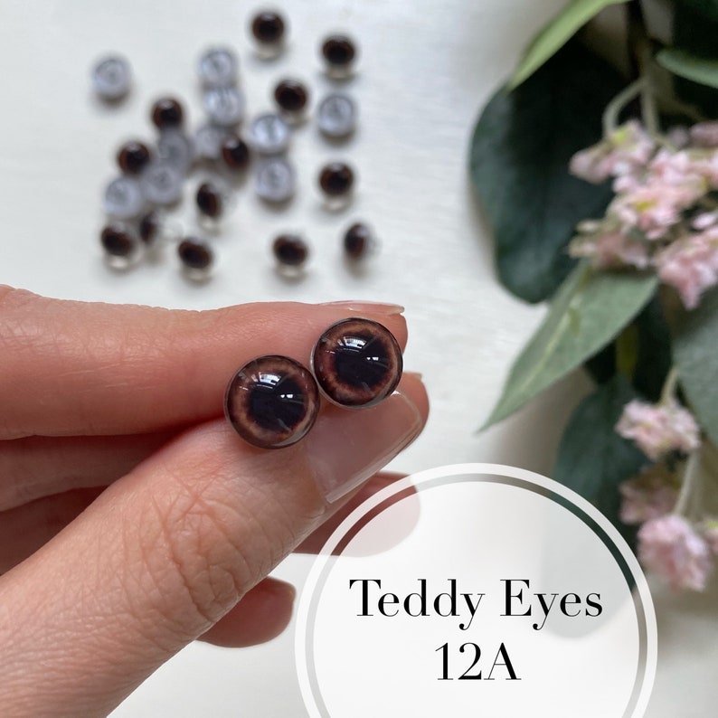 NEW Teddy bear eyes 10, 8, 6 mm one pair/ eyes with loop /eyes for dolls and teddy bears/ price per pair zdjęcie 5