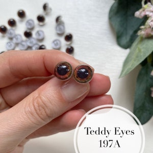 NEW Teddy bear eyes 10, 8, 6 mm one pair/ eyes with loop /eyes for dolls and teddy bears/ price per pair zdjęcie 7