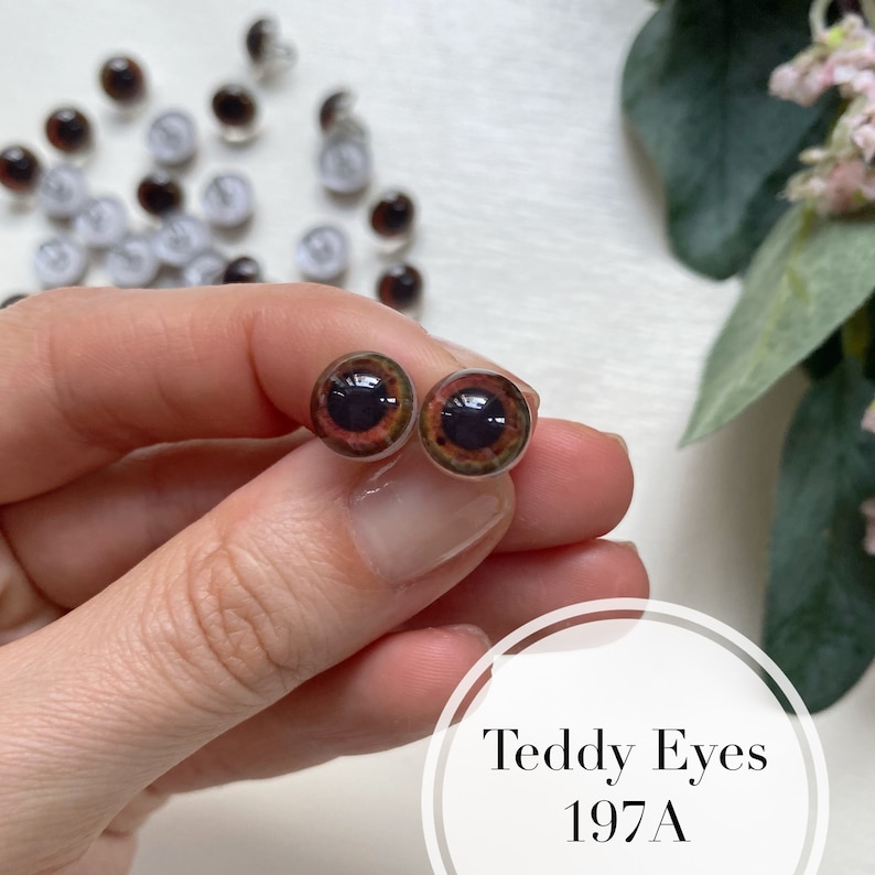 NEW Teddy bear eyes 10, 8, 6 mm one pair/ eyes with loop /eyes for dolls and teddy bears/ price per pair zdjęcie 7